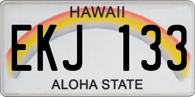 HI license plate EKJ133