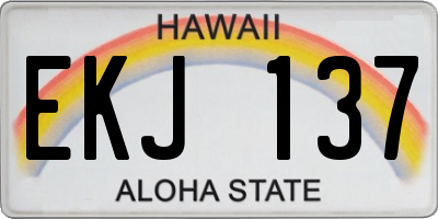 HI license plate EKJ137