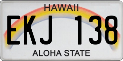 HI license plate EKJ138