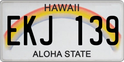 HI license plate EKJ139
