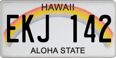 HI license plate EKJ142