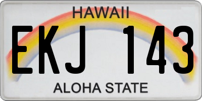 HI license plate EKJ143