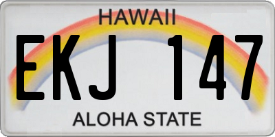 HI license plate EKJ147