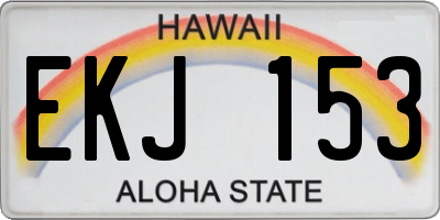 HI license plate EKJ153