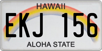 HI license plate EKJ156