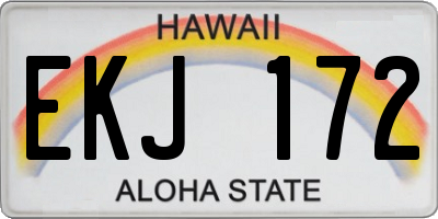 HI license plate EKJ172