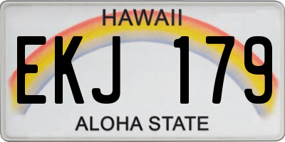 HI license plate EKJ179