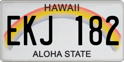 HI license plate EKJ182