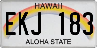 HI license plate EKJ183