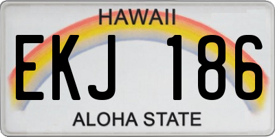 HI license plate EKJ186