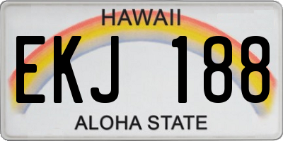 HI license plate EKJ188