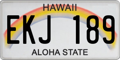 HI license plate EKJ189