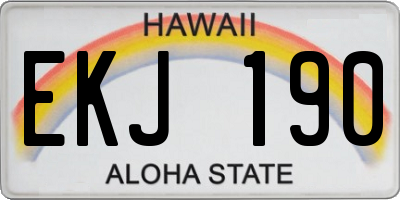 HI license plate EKJ190