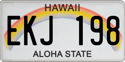 HI license plate EKJ198
