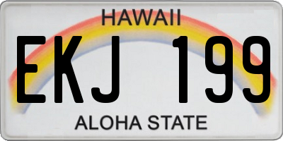 HI license plate EKJ199