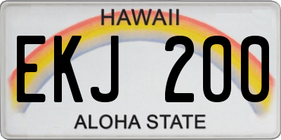HI license plate EKJ200