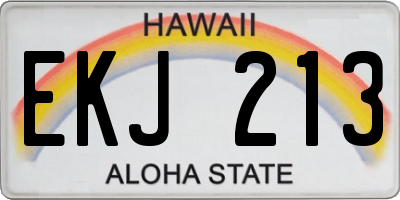 HI license plate EKJ213