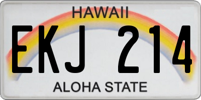 HI license plate EKJ214