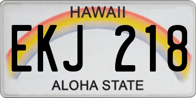 HI license plate EKJ218