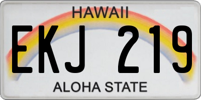 HI license plate EKJ219