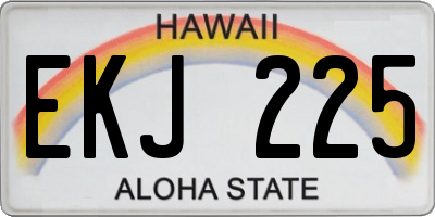 HI license plate EKJ225