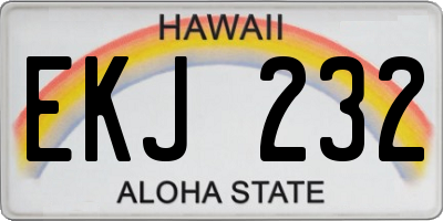 HI license plate EKJ232