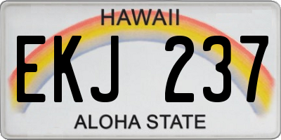 HI license plate EKJ237