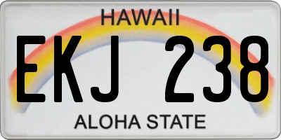 HI license plate EKJ238