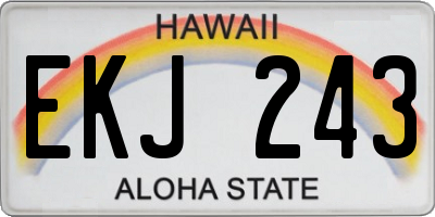HI license plate EKJ243