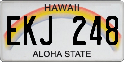 HI license plate EKJ248