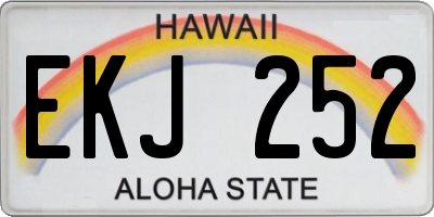 HI license plate EKJ252