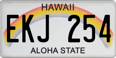 HI license plate EKJ254