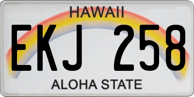 HI license plate EKJ258