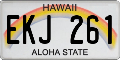 HI license plate EKJ261