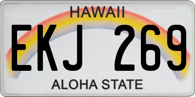 HI license plate EKJ269