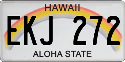 HI license plate EKJ272
