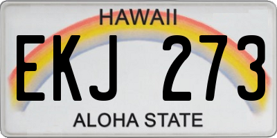 HI license plate EKJ273