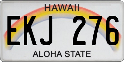 HI license plate EKJ276