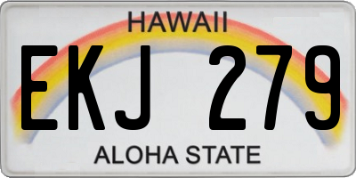 HI license plate EKJ279