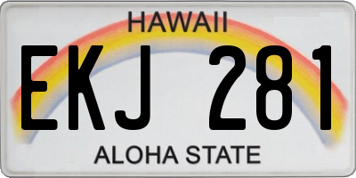 HI license plate EKJ281