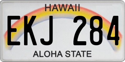 HI license plate EKJ284