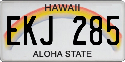 HI license plate EKJ285
