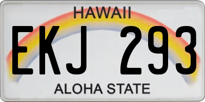 HI license plate EKJ293