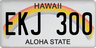 HI license plate EKJ300