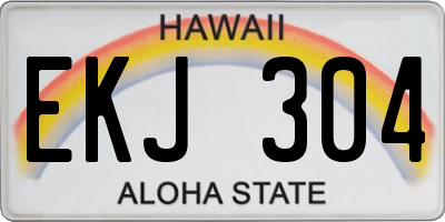 HI license plate EKJ304