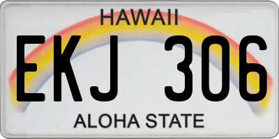 HI license plate EKJ306