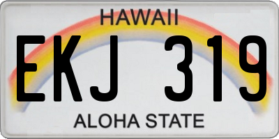 HI license plate EKJ319
