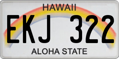 HI license plate EKJ322