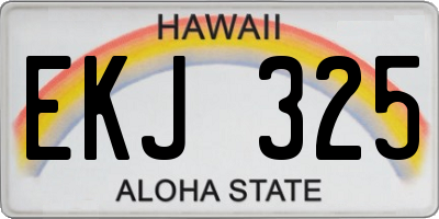 HI license plate EKJ325