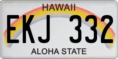 HI license plate EKJ332